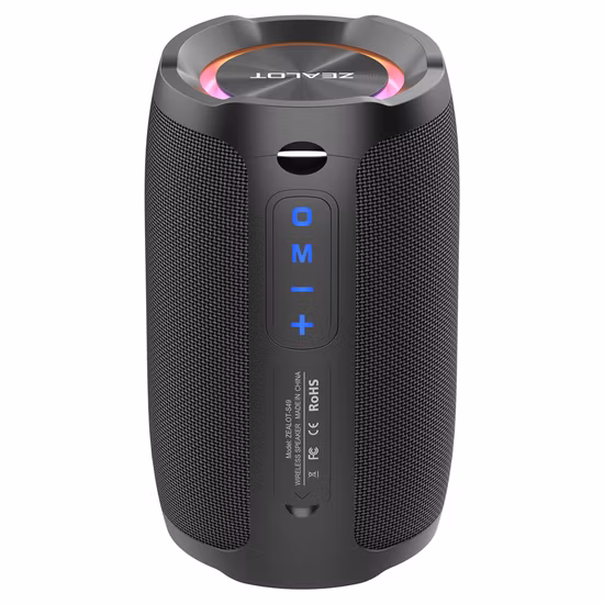 Enceinte Bluetooth portable rechargeable Zealot S49 20 W, étanche, basses puissantes, caisson de basses sans fil