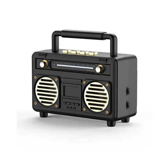 Mini haut-parleur sans fil, caisson de basses, radio portable, emplacement pour carte, haut-parleur Bluetooth rétro